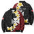 Uvea Chiefdom Wallis and Futuna Personalized Bomber Puffer Jacket Frangipani Flowers Polynesian Pattern - Polynesian Pride