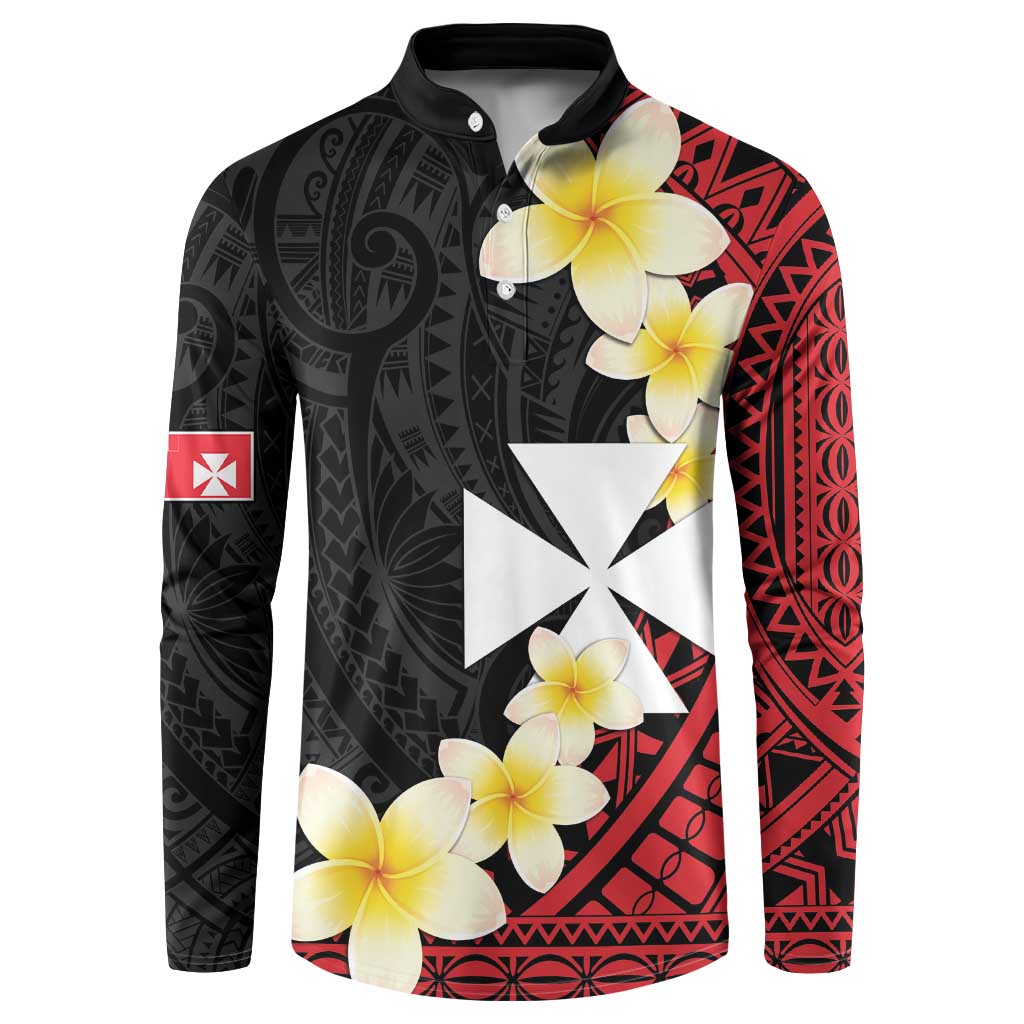 Uvea Chiefdom Wallis and Futuna Personalized Button Sweatshirt Frangipani Flowers Polynesian Pattern LT9 Red - Polynesian Pride