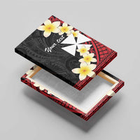 Uvea Chiefdom Wallis and Futuna Personalized Canvas Wall Art Frangipani Flowers Polynesian Pattern