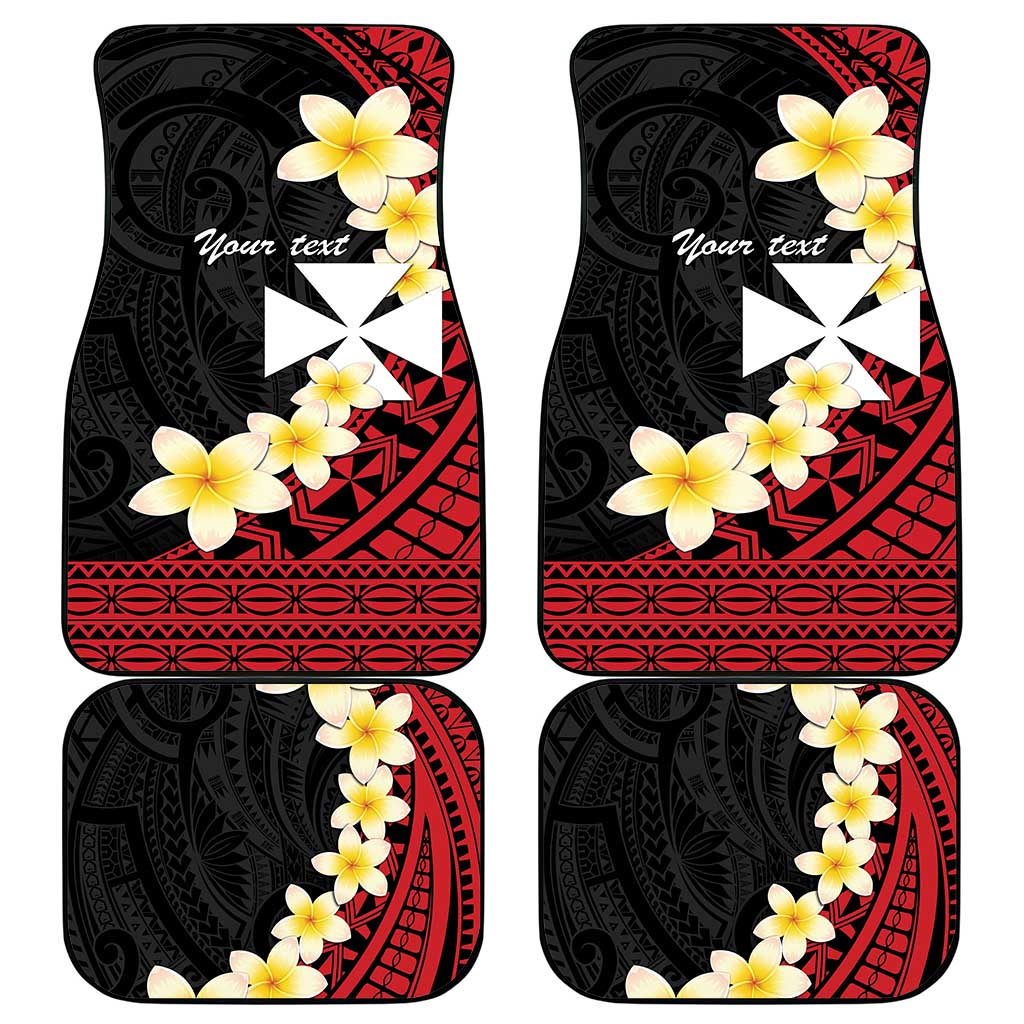 Uvea Chiefdom Wallis and Futuna Personalized Car Mats Frangipani Flowers Polynesian Pattern