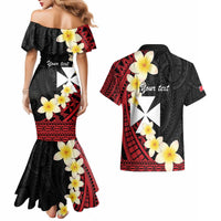 Uvea Chiefdom Wallis and Futuna Personalized Couples Matching Mermaid Dress and Hawaiian Shirt Frangipani Flowers Polynesian Pattern