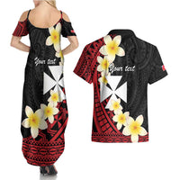 Uvea Chiefdom Wallis and Futuna Personalized Couples Matching Summer Maxi Dress and Hawaiian Shirt Frangipani Flowers Polynesian Pattern