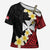 Uvea Chiefdom Wallis and Futuna Personalized Cross Shoulder Shirt Frangipani Flowers Polynesian Pattern - Polynesian Pride