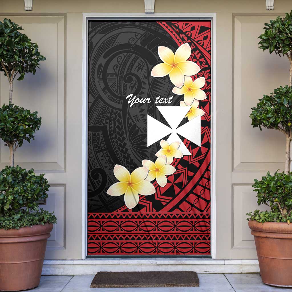 Uvea Chiefdom Wallis and Futuna Personalized Door Cover Frangipani Flowers Polynesian Pattern LT9 Red - Polynesian Pride