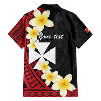 Uvea Chiefdom Wallis and Futuna Personalized Family Matching Off The Shoulder Long Sleeve Dress and Hawaiian Shirt Frangipani Flowers Polynesian Pattern