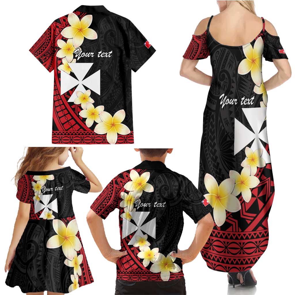 Uvea Chiefdom Wallis and Futuna Personalized Family Matching Summer Maxi Dress and Hawaiian Shirt Frangipani Flowers Polynesian Pattern