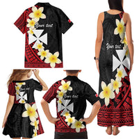 Uvea Chiefdom Wallis and Futuna Personalized Family Matching Tank Maxi Dress and Hawaiian Shirt Frangipani Flowers Polynesian Pattern