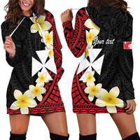 Uvea Chiefdom Wallis and Futuna Personalized Hoodie Dress Frangipani Flowers Polynesian Pattern