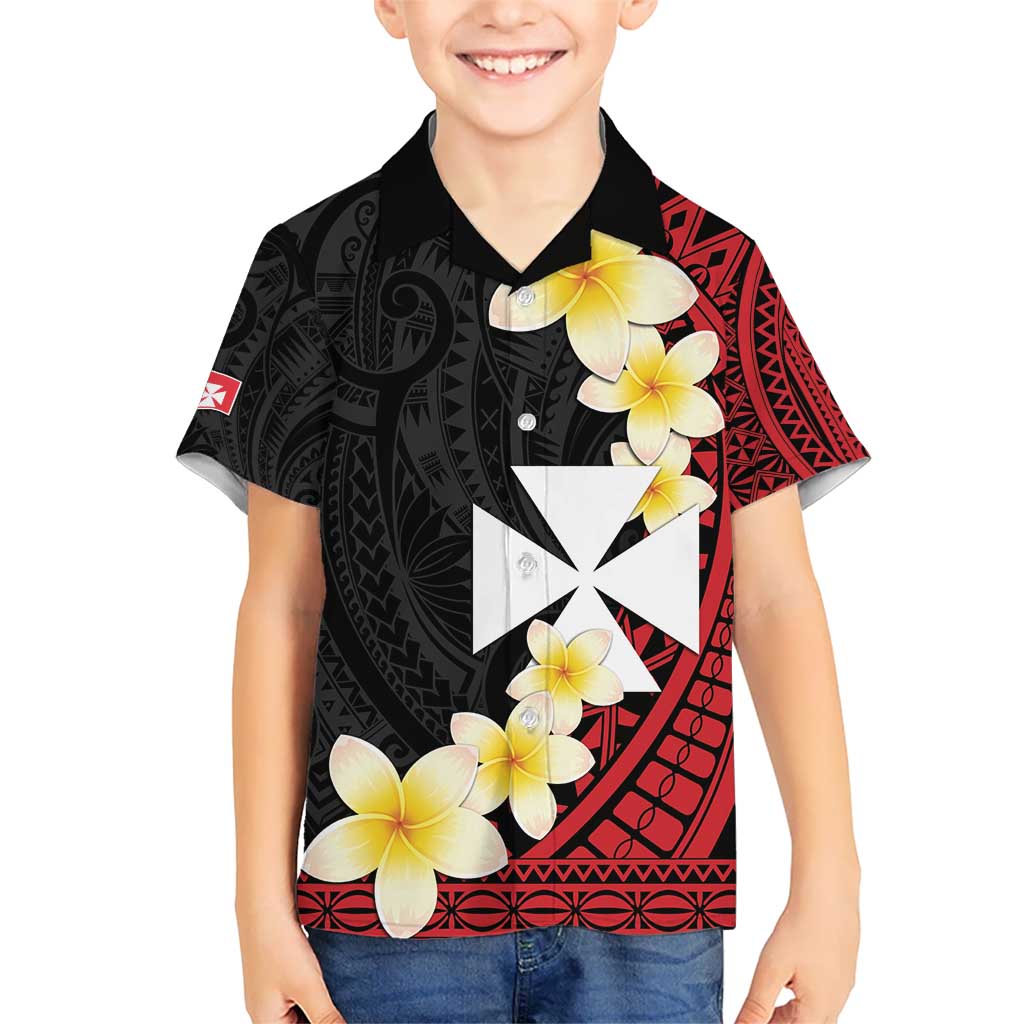 Uvea Chiefdom Wallis and Futuna Personalized Kid Hawaiian Shirt Frangipani Flowers Polynesian Pattern LT9 Kid Red - Polynesian Pride