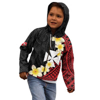 Uvea Chiefdom Wallis and Futuna Personalized Kid Hoodie Frangipani Flowers Polynesian Pattern