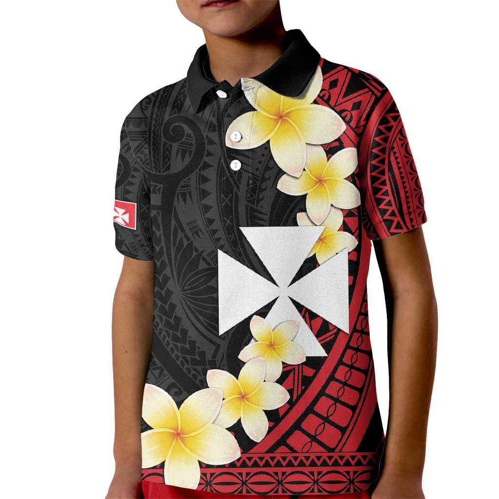 Uvea Chiefdom Wallis and Futuna Personalized Kid Polo Shirt Frangipani Flowers Polynesian Pattern LT9 Kid Red - Polynesian Pride