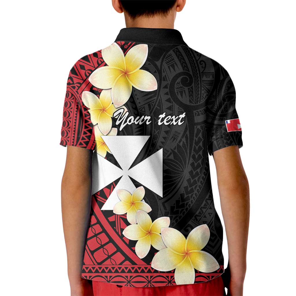 Uvea Chiefdom Wallis and Futuna Personalized Kid Polo Shirt Frangipani Flowers Polynesian Pattern