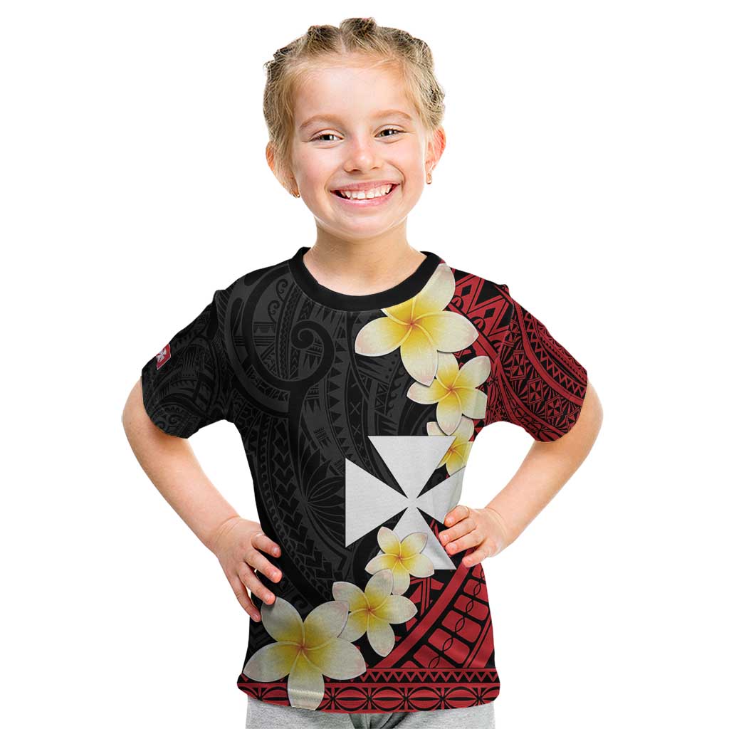 Uvea Chiefdom Wallis and Futuna Personalized Kid T Shirt Frangipani Flowers Polynesian Pattern LT9 Red - Polynesian Pride
