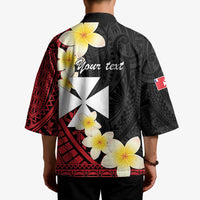 Uvea Chiefdom Wallis and Futuna Personalized Kimono Frangipani Flowers Polynesian Pattern - Polynesian Pride