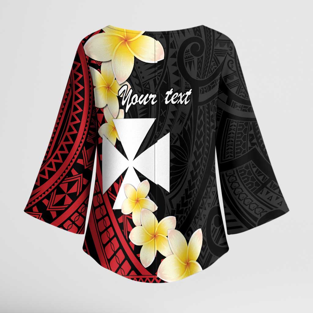 Uvea Chiefdom Wallis and Futuna Personalized Kimono Sleeve Blouse Frangipani Flowers Polynesian Pattern - Polynesian Pride