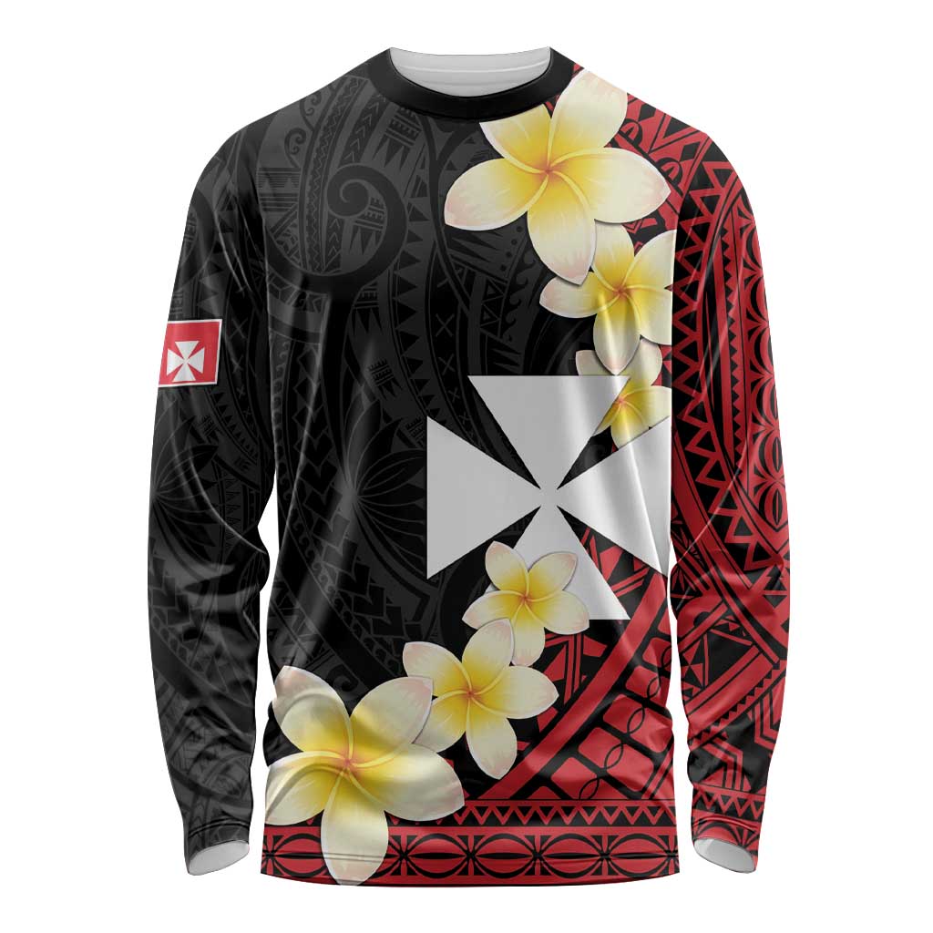 Uvea Chiefdom Wallis and Futuna Personalized Long Sleeve Shirt Frangipani Flowers Polynesian Pattern LT9 Unisex Red - Polynesian Pride