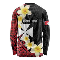 Uvea Chiefdom Wallis and Futuna Personalized Long Sleeve Shirt Frangipani Flowers Polynesian Pattern