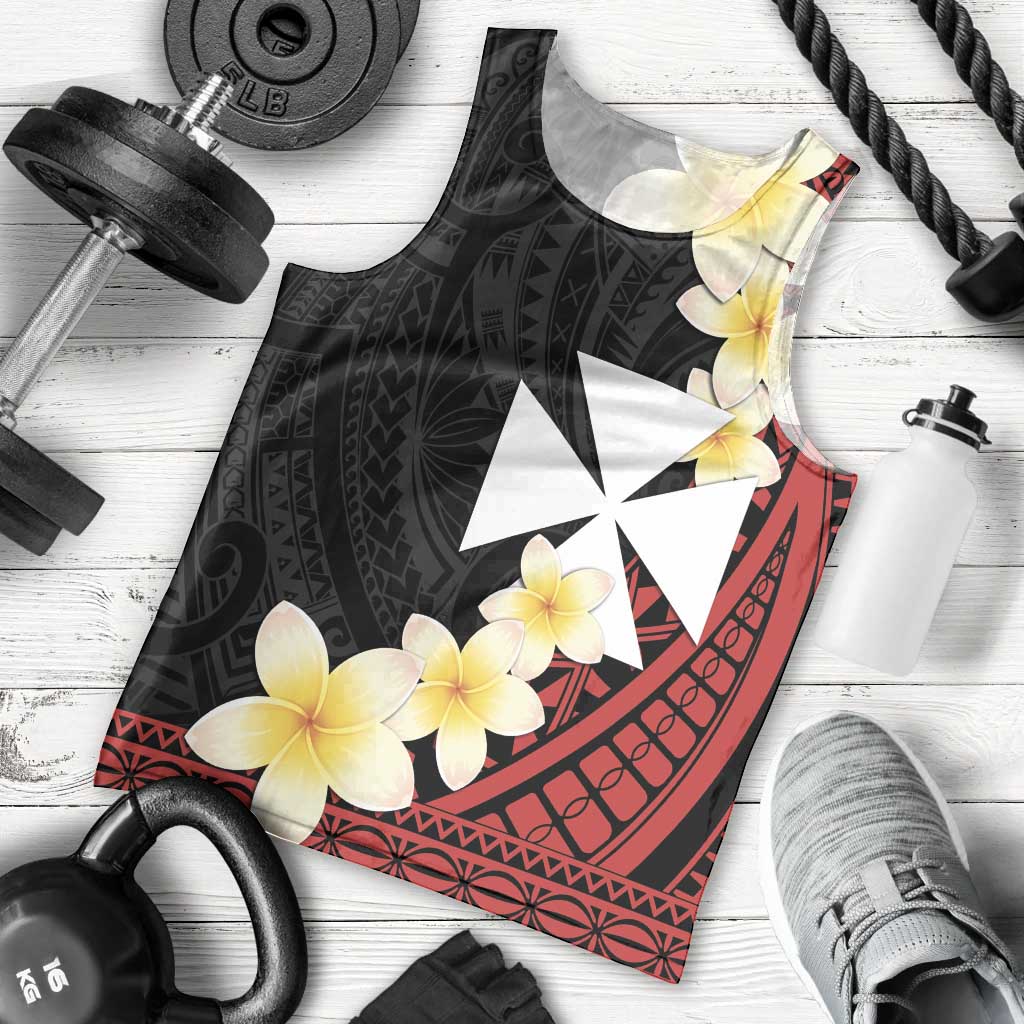 Uvea Chiefdom Wallis and Futuna Personalized Men Tank Top Frangipani Flowers Polynesian Pattern
