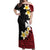Uvea Chiefdom Wallis and Futuna Personalized Off Shoulder Maxi Dress Frangipani Flowers Polynesian Pattern