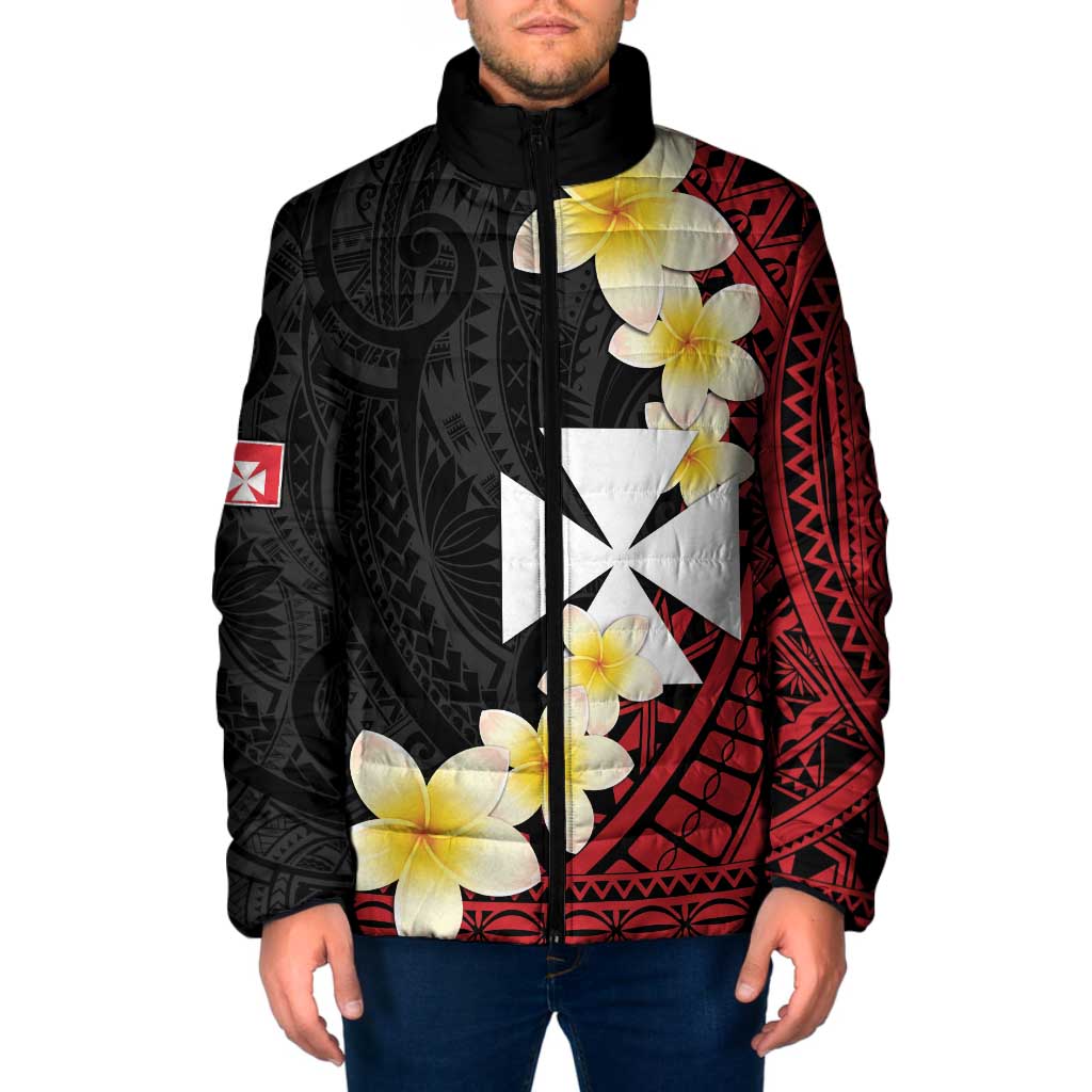 Uvea Chiefdom Wallis and Futuna Personalized Padded Jacket Frangipani Flowers Polynesian Pattern LT9 Men Red - Polynesian Pride