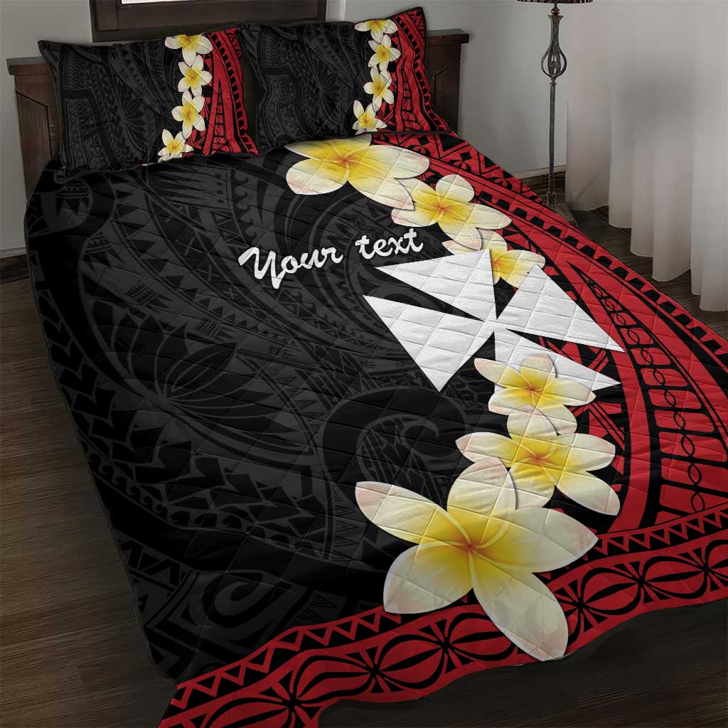 Uvea Chiefdom Wallis and Futuna Personalized Quilt Bed Set Frangipani Flowers Polynesian Pattern LT9 Red - Polynesian Pride