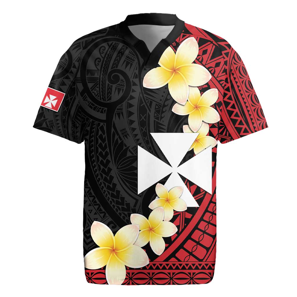Uvea Chiefdom Wallis and Futuna Personalized Rugby Jersey Frangipani Flowers Polynesian Pattern