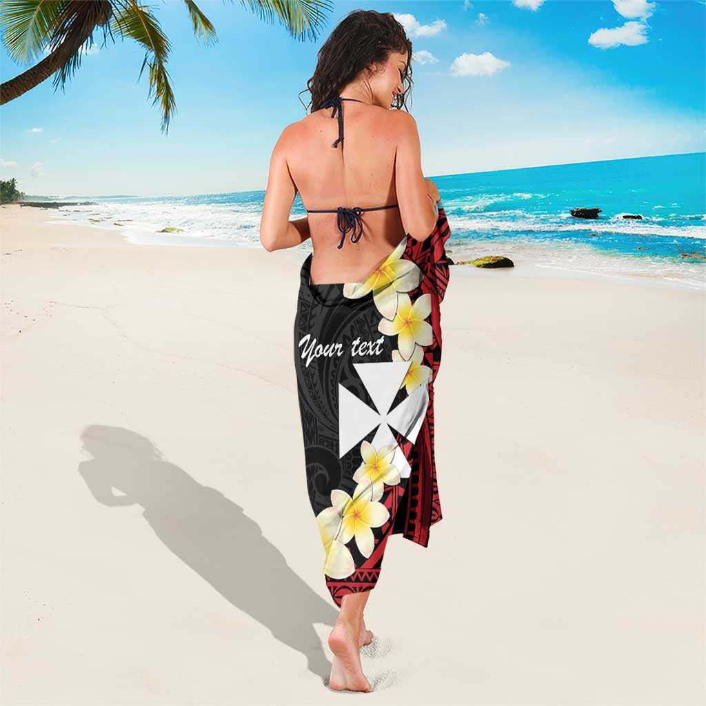 Uvea Chiefdom Wallis and Futuna Personalized Sarong Frangipani Flowers Polynesian Pattern