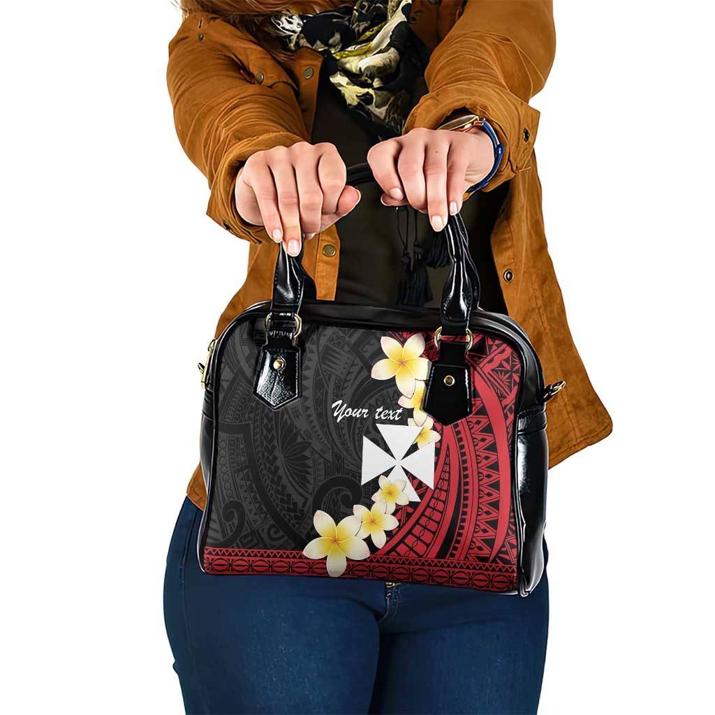 Uvea Chiefdom Wallis and Futuna Personalized Shoulder Handbag Frangipani Flowers Polynesian Pattern