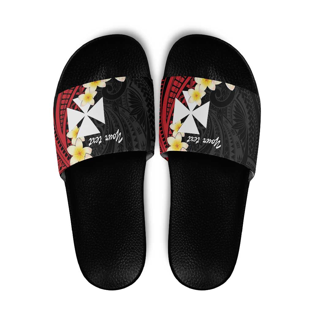 Uvea Chiefdom Wallis and Futuna Personalized Slide Sandals Frangipani Flowers Polynesian Pattern LT9 Red - Polynesian Pride