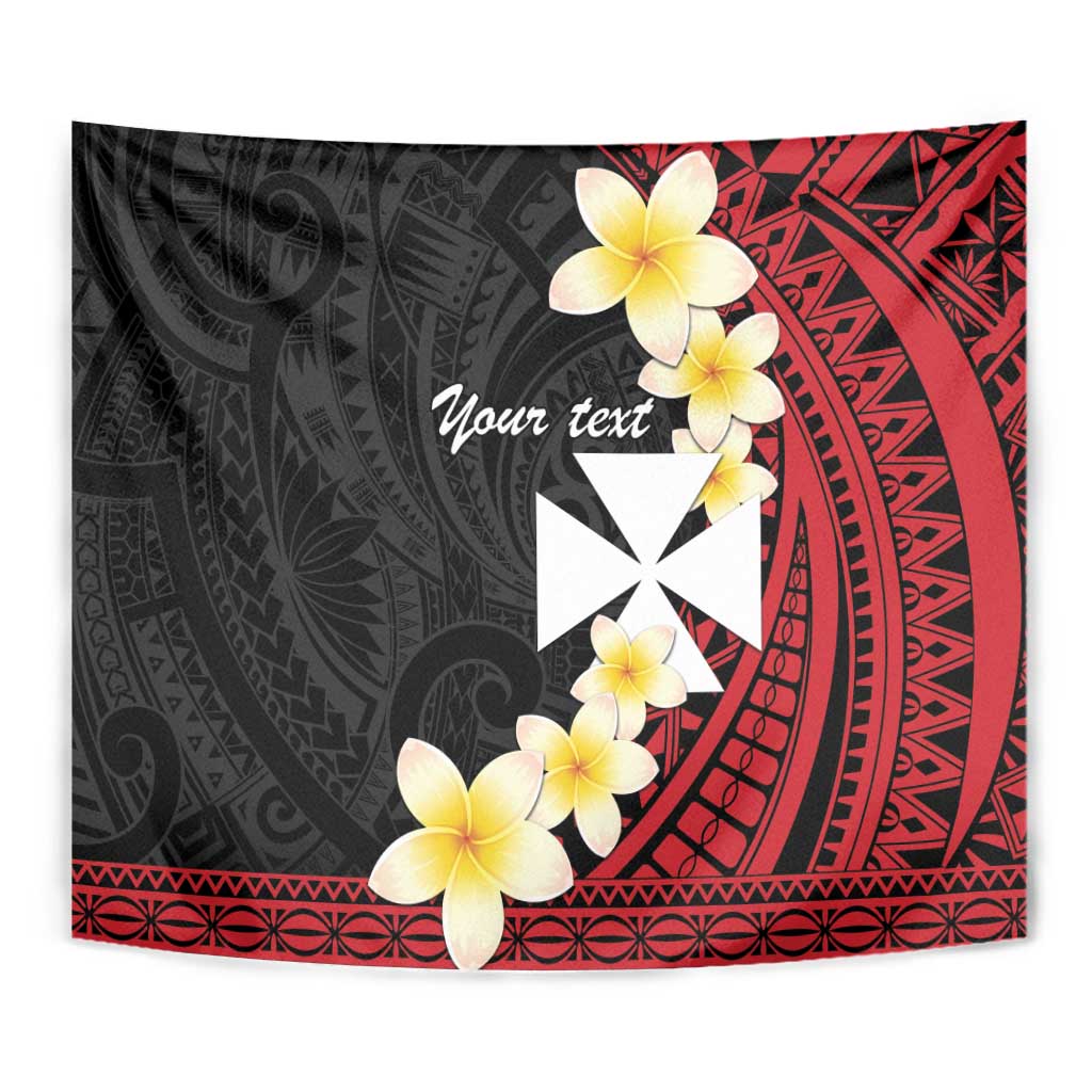 Uvea Chiefdom Wallis and Futuna Personalized Tapestry Frangipani Flowers Polynesian Pattern