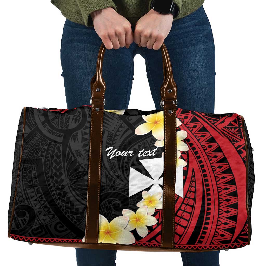 Uvea Chiefdom Wallis and Futuna Personalized Travel Bag Frangipani Flowers Polynesian Pattern LT9 Red - Polynesian Pride