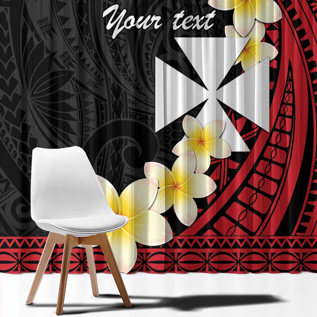 Uvea Chiefdom Wallis and Futuna Personalized Window Curtain Frangipani Flowers Polynesian Pattern