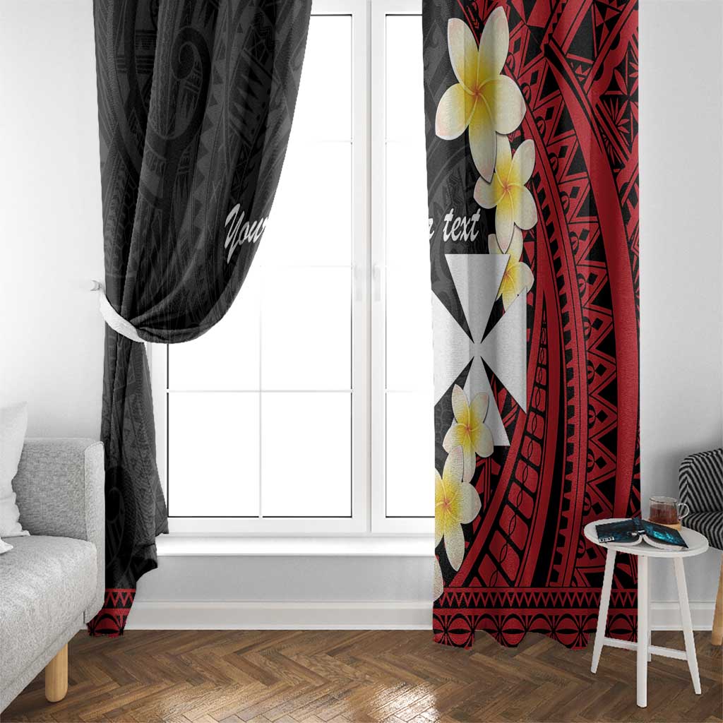 Uvea Chiefdom Wallis and Futuna Personalized Window Curtain Frangipani Flowers Polynesian Pattern
