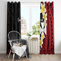 Uvea Chiefdom Wallis and Futuna Personalized Window Curtain Frangipani Flowers Polynesian Pattern