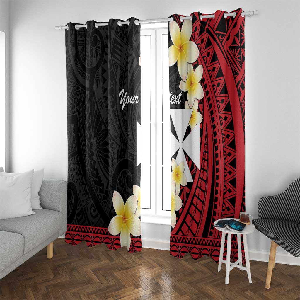 Uvea Chiefdom Wallis and Futuna Personalized Window Curtain Frangipani Flowers Polynesian Pattern