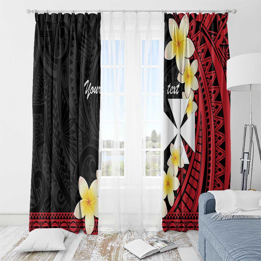 Uvea Chiefdom Wallis and Futuna Personalized Window Curtain Frangipani Flowers Polynesian Pattern