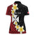 Uvea Chiefdom Wallis and Futuna Personalized Women Polo Shirt Frangipani Flowers Polynesian Pattern