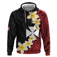 Uvea Chiefdom Wallis and Futuna Personalized Zip Hoodie Frangipani Flowers Polynesian Pattern