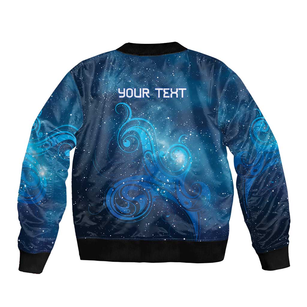 New Zealand Nurses RN Personalised Bomber Jacket Galaxy Stethoscope Maori Motif LT9 - Polynesian Pride
