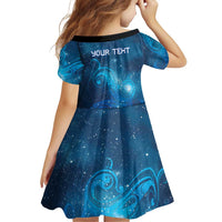 New Zealand Nurses RN Personalised Family Matching Long Sleeve Bodycon Dress and Hawaiian Shirt Galaxy Stethoscope Maori Motif