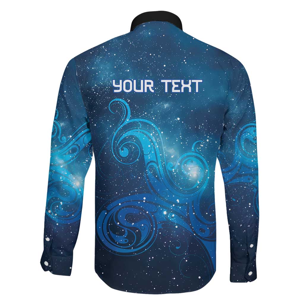 New Zealand Nurses RN Personalised Family Matching Off The Shoulder Long Sleeve Dress and Hawaiian Shirt Galaxy Stethoscope Maori Motif