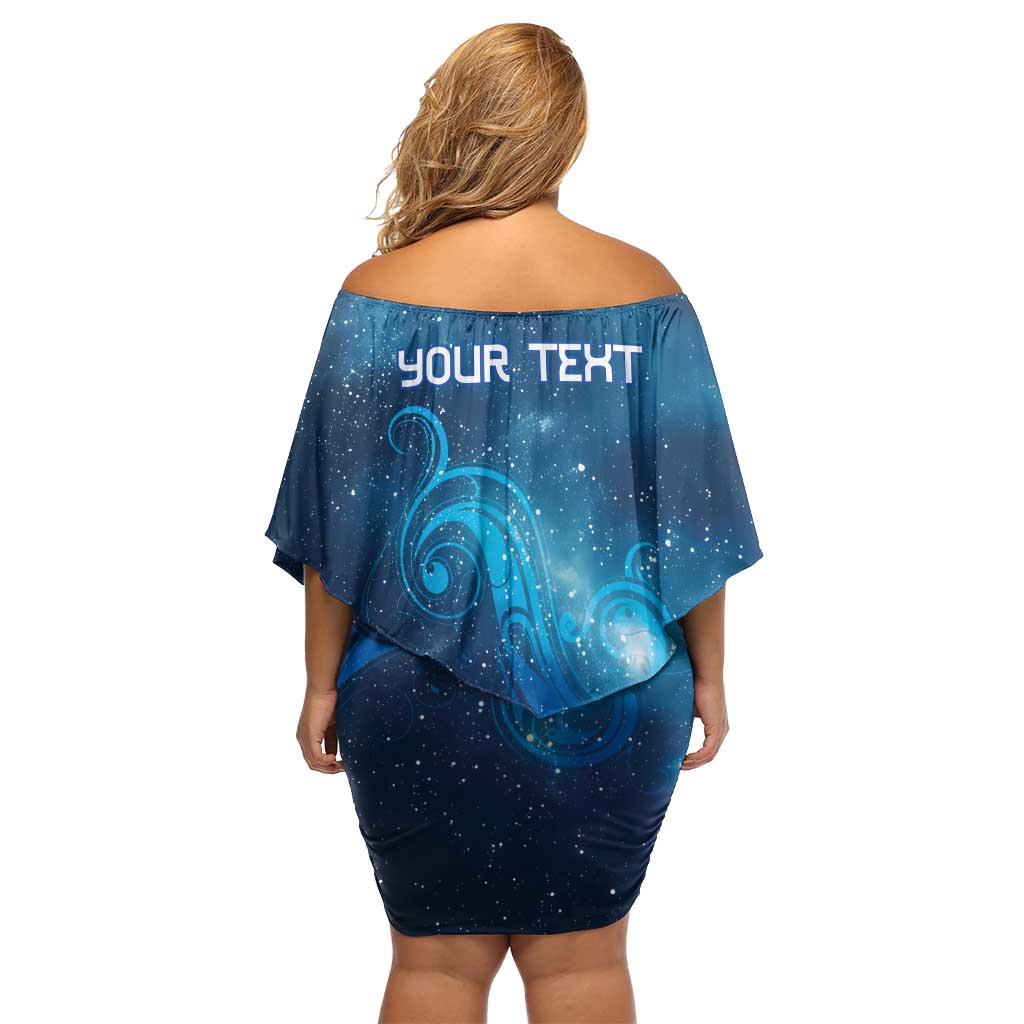 New Zealand Nurses RN Personalised Family Matching Off Shoulder Short Dress and Hawaiian Shirt Galaxy Stethoscope Maori Motif