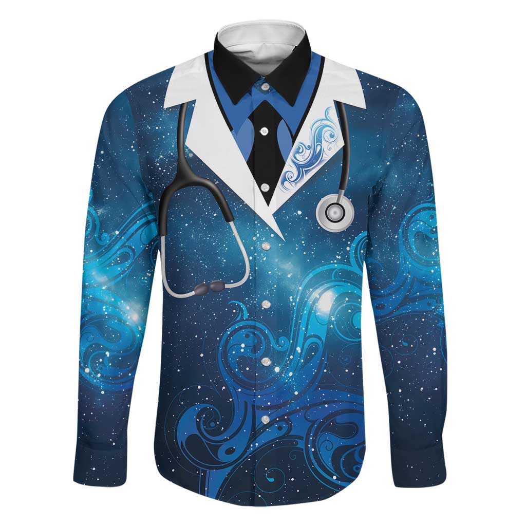New Zealand Nurses RN Personalised Family Matching Tank Maxi Dress and Hawaiian Shirt Galaxy Stethoscope Maori Motif