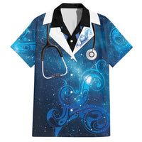 New Zealand Nurses RN Personalised Hawaiian Shirt Galaxy Stethoscope Maori Motif