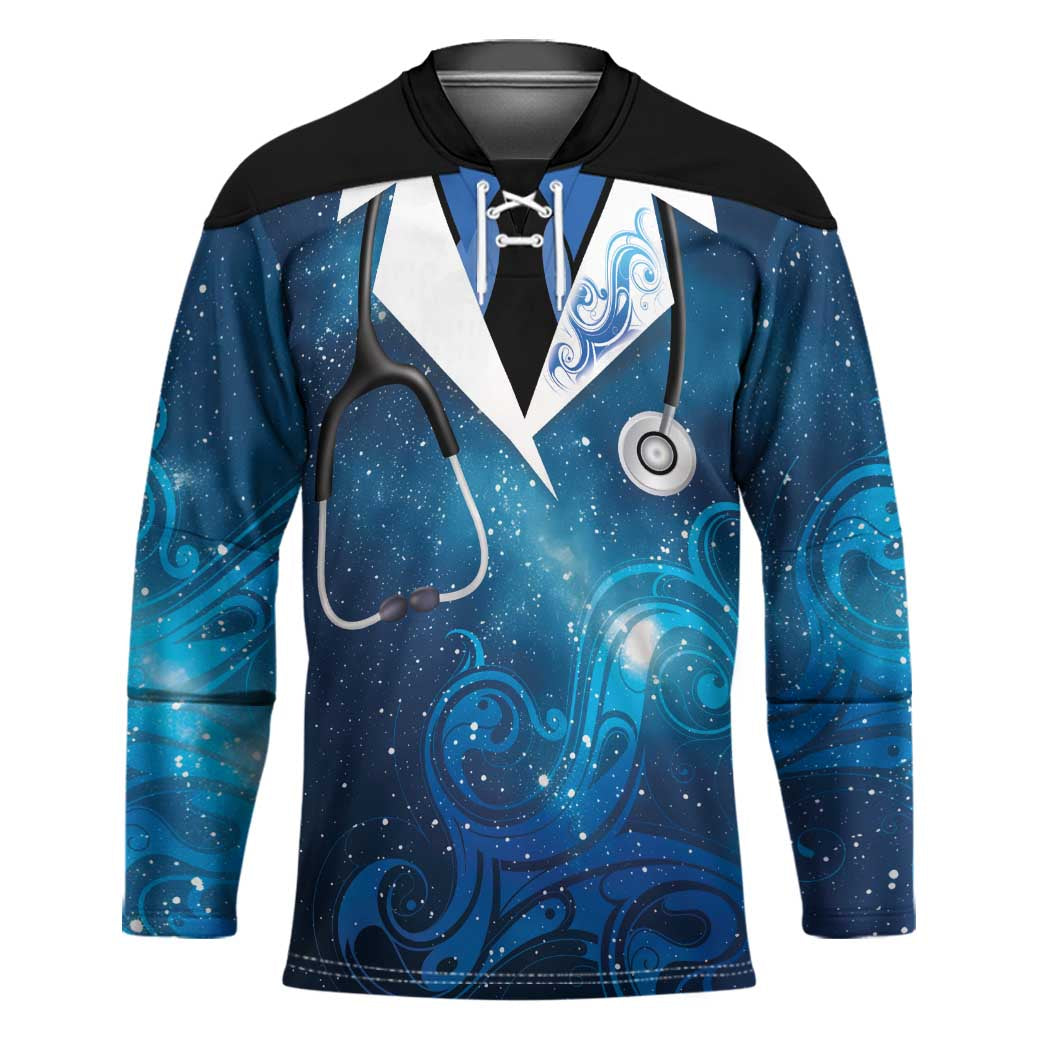 New Zealand Nurses RN Personalised Hockey Jersey Galaxy Stethoscope Maori Motif
