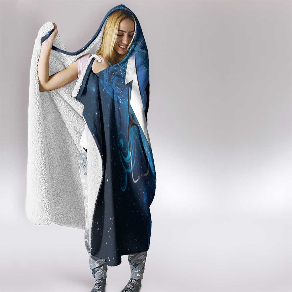 New Zealand Nurses RN Hooded Blanket Galaxy Stethoscope Maori Motif LT9 - Polynesian Pride