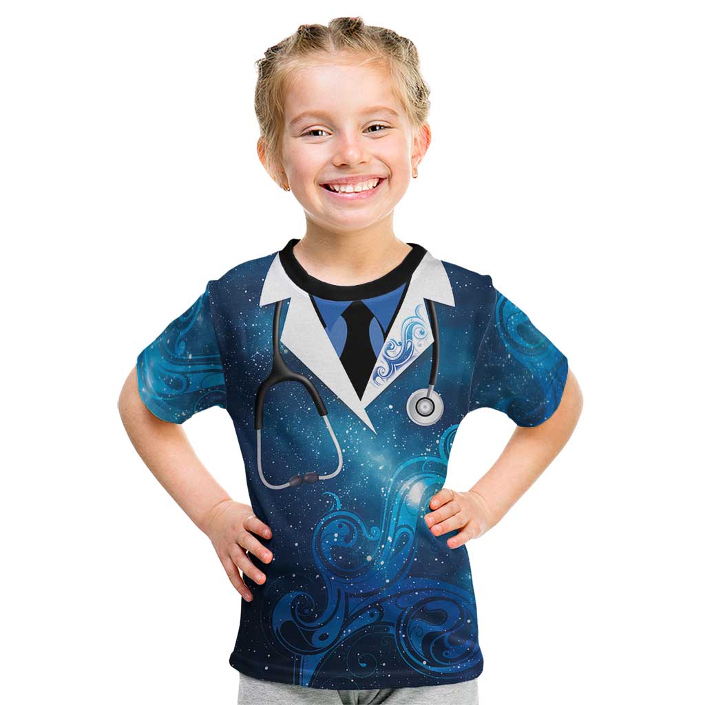 New Zealand Nurses RN Personalised Kid T Shirt Galaxy Stethoscope Maori Motif