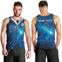 New Zealand Nurses RN Personalised Men Tank Top Galaxy Stethoscope Maori Motif LT9 - Polynesian Pride
