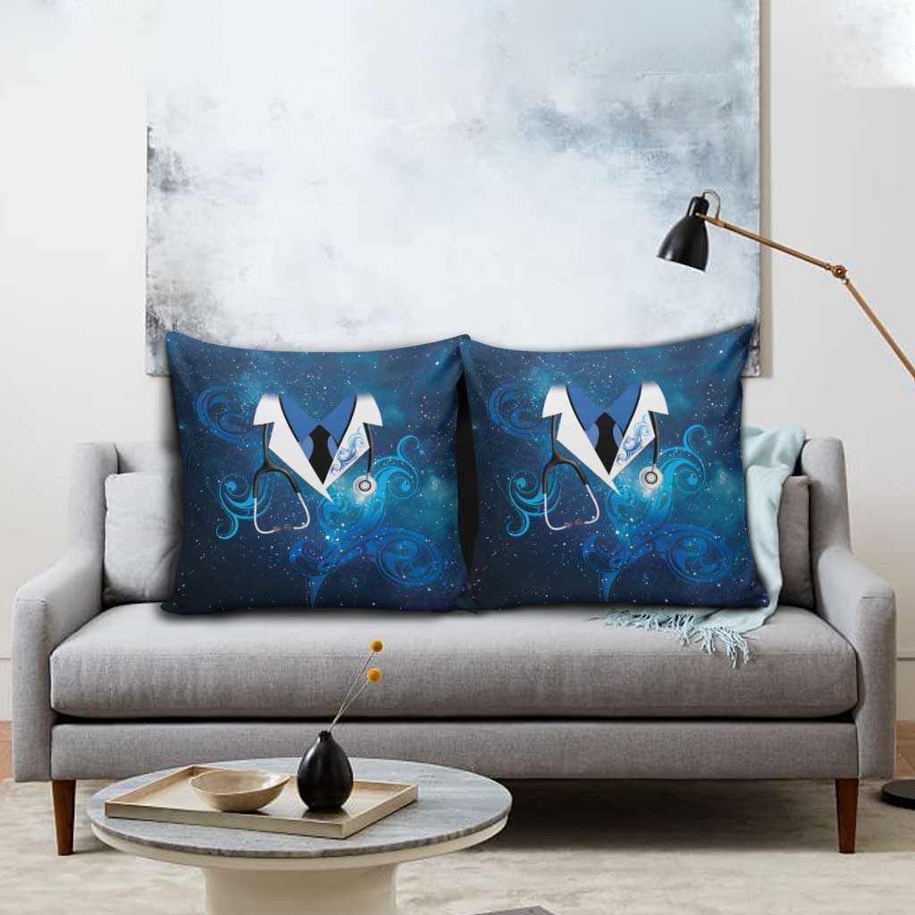 New Zealand Nurses RN Pillow Cover Galaxy Stethoscope Maori Motif