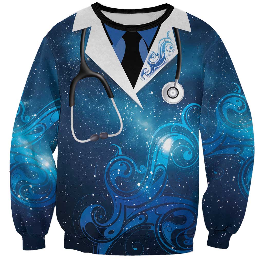 New Zealand Nurses RN Personalised Sweatshirt Galaxy Stethoscope Maori Motif LT9 Unisex Galaxy - Polynesian Pride